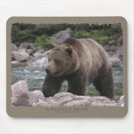 Grizzlybär - Pastelle Mousepad (Vorne)