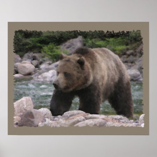 Grizzlybär - Pastelle Poster (Vorne)