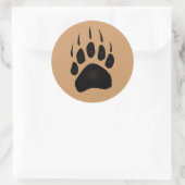Grizzlybär Pawprint Runder Aufkleber (Tasche)