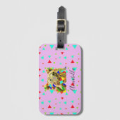 Grizzlybär Pink Gepäckanhänger (Vorderseite Vertikal)