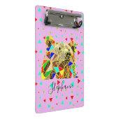 Grizzlybär Pink Mini Klemmbrett (Schrägansicht)