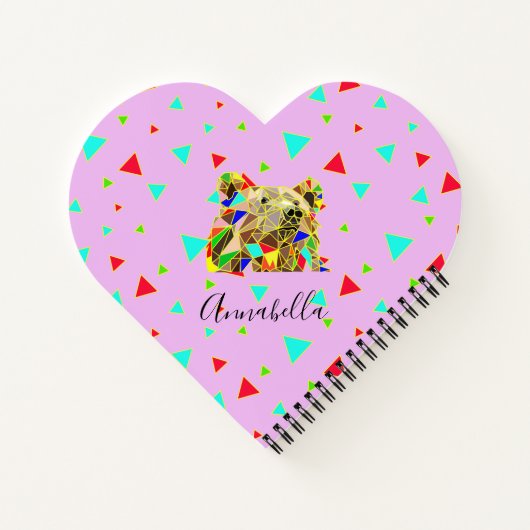 Grizzlybär Pink Notizblock (Rückseite)