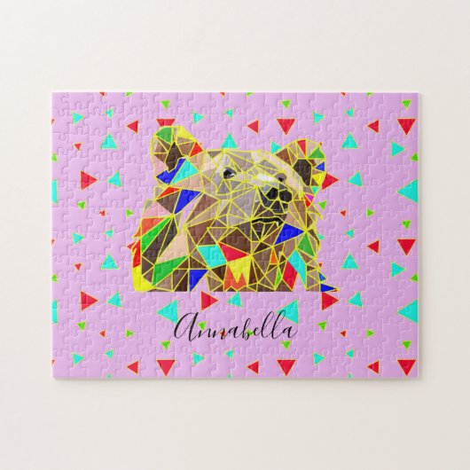 Grizzlybär Pink Puzzle (Horizontal)