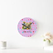 Grizzlybär Pink Runde Wanduhr (Zuhause)