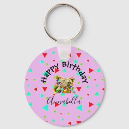 Grizzlybär Pink Schlüsselanhänger