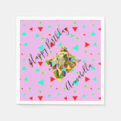 Grizzlybär Pink Serviette (Vorderseite)