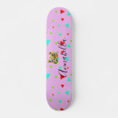 Grizzlybär Pink Skateboard (Vorne)