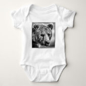 Grizzlybär-Portrait Baby Strampler (Vorderseite)