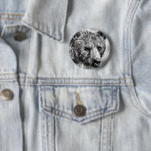 Grizzlybär-Portrait Button (Beispiel)
