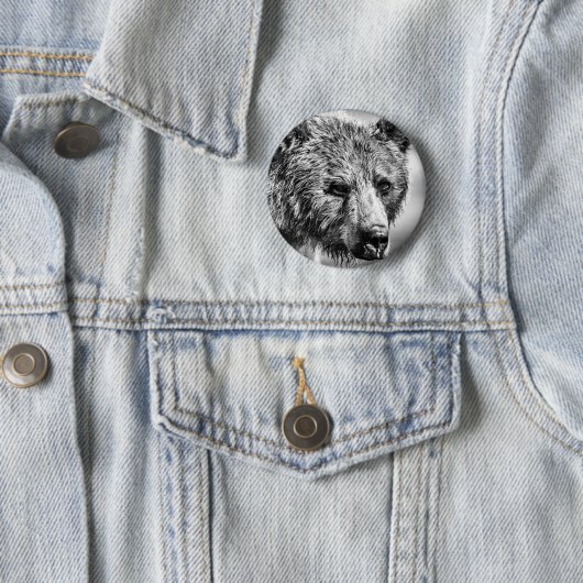 Grizzlybär-Portrait Button (Beispiel)