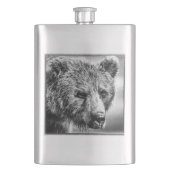 Grizzlybär-Portrait Flachmann (Vorderseite)