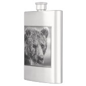 Grizzlybär-Portrait Flachmann (Links)