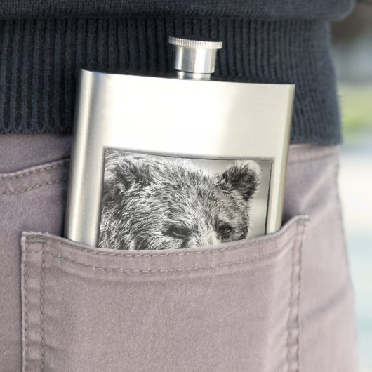 Grizzlybär-Portrait Flachmann (Beispiel)