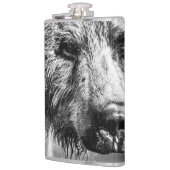 Grizzlybär-Portrait Flachmann (Links)