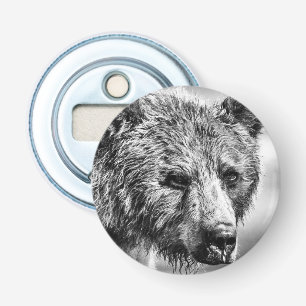 Grizzlybär-Portrait Flaschenöffner