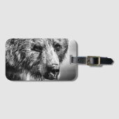 Grizzlybär-Portrait Gepäckanhänger (Vorderseite (Horizontal))