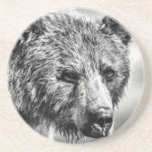 Grizzlybär-Portrait Getränkeuntersetzer (Vorne)