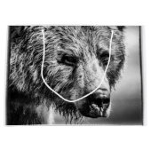Grizzlybär Portrait große Geschenktasche Geschenktüte (Vorderseite)