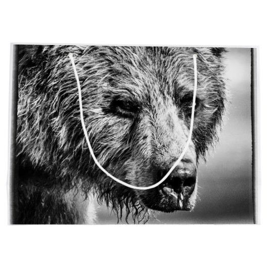 Grizzlybär Portrait große Geschenktasche Große Geschenktüte (Rückseite)