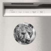 Grizzlybär-Portrait Magnet (In Situ (Geschirrspüler))