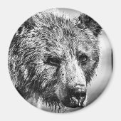 Grizzlybär-Portrait Magnet (Vorne)