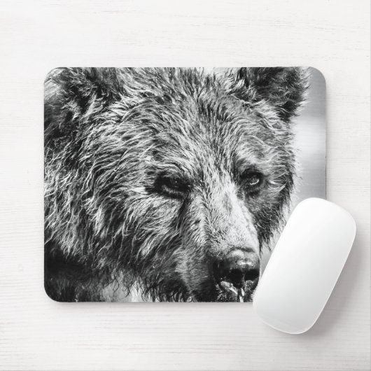 Grizzlybär-Portrait Mousepad (Mit Mouse)
