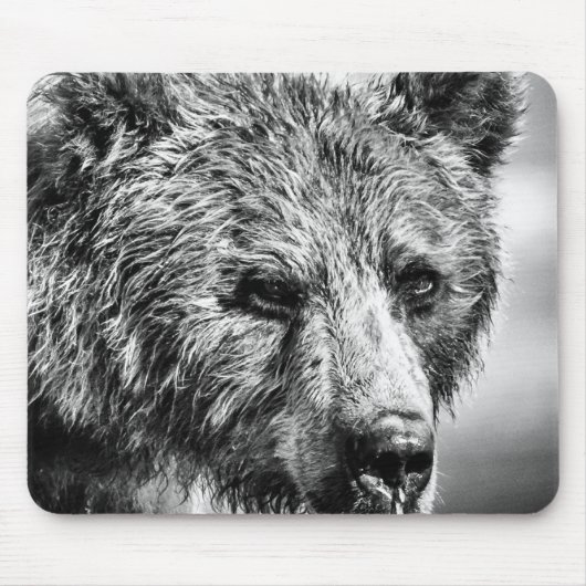 Grizzlybär-Portrait Mousepad (Vorne)