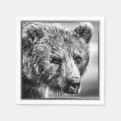 Grizzlybär-Portrait Serviette (Vorderseite)
