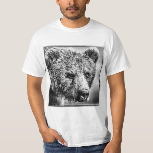 Grizzlybär-Portrait T-Shirt (Vorderseite)