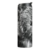 Grizzlybär-Portrait Thermosbecher (Nach links gedreht)