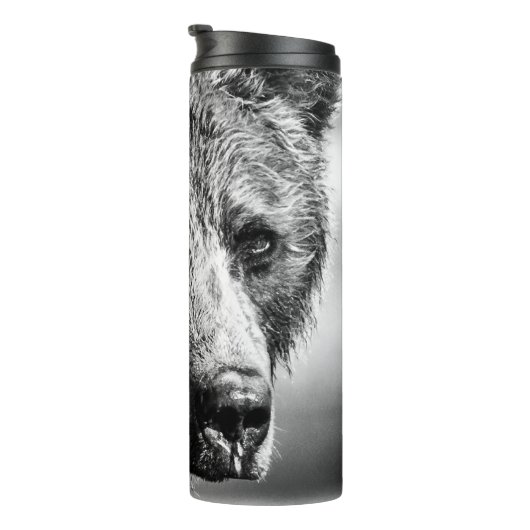 Grizzlybär-Portrait Thermosbecher (Nach rechts gedreht)