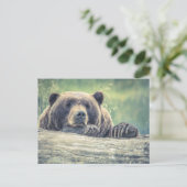 Grizzlybär Postkarte (Stehend Vorderseite)