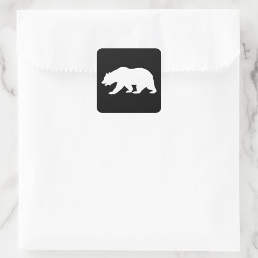 Grizzlybär Quadratischer Aufkleber (Tasche)