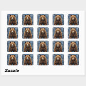 Grizzlybär Quadratischer Aufkleber (Blatt)