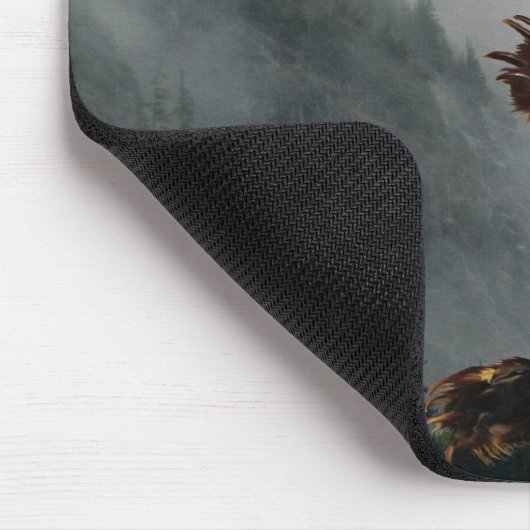 Grizzlybär & Raven Fantasy Wildlife Mousepad (Ecke)