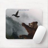 Grizzlybär & Raven Fantasy Wildlife Mousepad (Mit Mouse)
