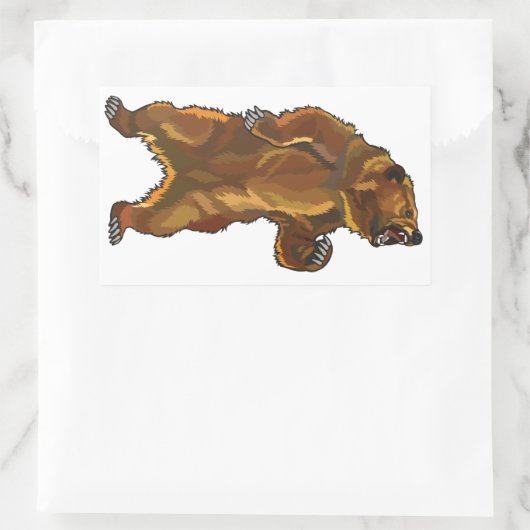 Grizzlybär Rechteckiger Aufkleber (Tasche)