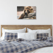 Grizzlybär schlafend Canvas drucken Leinwanddruck (Insitu (Schlafzimmer))
