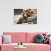 Grizzlybär schlafend Canvas drucken Leinwanddruck (Insitu (Wohnzimmer))