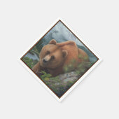 Grizzlybär Serviette (Ecke)