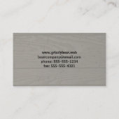 Grizzlybär Silhouette Rustikale, gewitterte Imitat Visitenkarte (Rückseite)