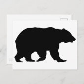 Grizzlybär Silhouette Wandern Links rechts Postkarte (Vorne/Hinten)