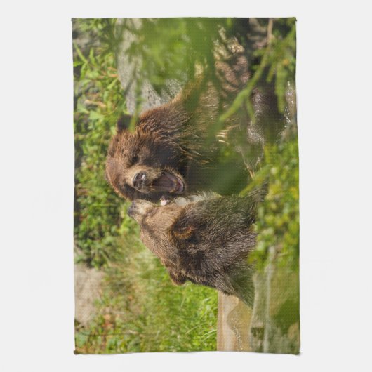 Grizzlybär-SpielFighting Handtuch (Vertikal)