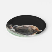 Grizzlybär-Teller Pappteller (Schrägansicht)