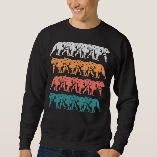 Grizzlybär-Tierwald-Retrobär Sweatshirt (Vorderseite)