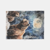 Grizzlybär und Baby Fleecedecke (Vorderseite (Horizontal))