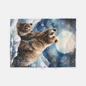 Grizzlybär und Baby Fleecedecke (Vorderseite (Horizontal))