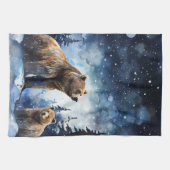 Grizzlybär und Baby Geschirrtuch (Horizontal)