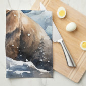 Grizzlybär und Baby Geschirrtuch (Viertel Falte)