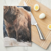 Grizzlybär und Baby Geschirrtuch (Viertel Falte)